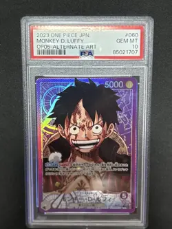 PSA 10 Monkey D Luffy One Piece Trading Card L-P Graded Card Collectible - Image 1
