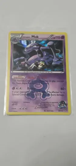Team Aqua's Muk 8/34 HOLO Rare Pokemon XY Double Crisis TCG Card Near Mint NM - Image 1