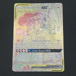 Pokemon Reshiram & Zekrom GX Rainbow Rare Card 259/236 Cosmic Eclipse NM - Image 1