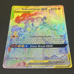 Pokemon Reshiram & Zekrom GX Rainbow Rare Card 259/236 Cosmic Eclipse NM - Image 2