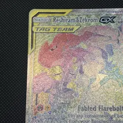 Pokemon Reshiram & Zekrom GX Rainbow Rare Card 259/236 Cosmic Eclipse NM - Image 3