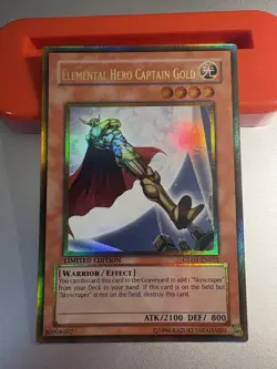Yu-Gi-Oh Card: Elemental Hero Captain Gold GLD2-EN025 GOLD Rare Limited Ed - Image 1