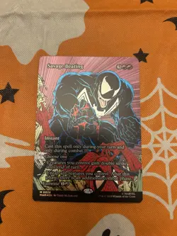 MTG Savage Beating (Borderless FOIL) - Marvel Eternal-Legal (MAR) M #0026 - Image 1