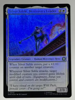 Silver Sable, Mercenary Leader FOIL Marvel's Spider-Man 13 NM Magic MTG - Image 1