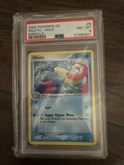 PSA 8 Mint Pokemon Milotic 8/106 Ex Emerald Holo - Image 1