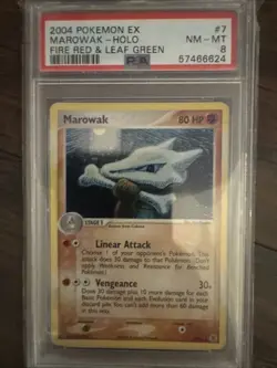 2004 POKEMON EX FIRE RED & LEAF GREEN MAROWAK #7/112 RARE HOLO PSA 9 B - Image 1