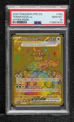 Hyper Rare - Terapagos ex Pokemon Prismatic Evolutions PRE PSA 10 GEM MT - Image 1