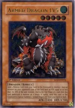 Armed Dragon LV5 (SOD-EN014) - 1st Edition Ultimate Rare - Yugioh MP - Image 1