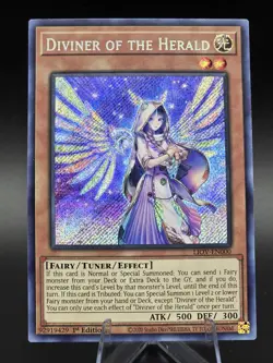 DIVINER OF THE HERALD LIOV-EN000 1st SECRET RARE YUGIOH TCG NM - Image 1