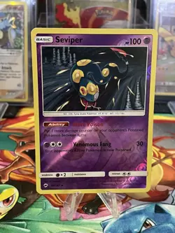 Seviper 50/147 Reverse Holo SM Burning Shadows Pokemon TCG Card NM - Image 1