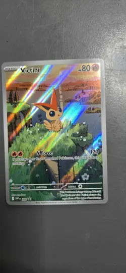 Pokemon Promo Victini Full Art Foil Card Illustration Ultra Rare 208 - Image 1