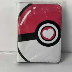 Pokemon card binder for Pokemon cards, 50 sleeves, 9.5x7" pink/white cover - Image 2