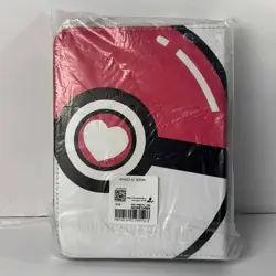 Pokemon card binder for Pokemon cards, 50 sleeves, 9.5x7" pink/white cover - Image 3