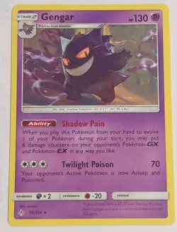 Gengar 70/214 Rare SM - Unbroken Bonds Pokemon Card NM Non Holo - Image 1