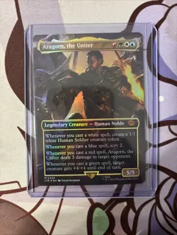 MTG Aragorn, the Uniter Foil (Borderless) Universes Beyond Lord of the Rings NM - Image 1