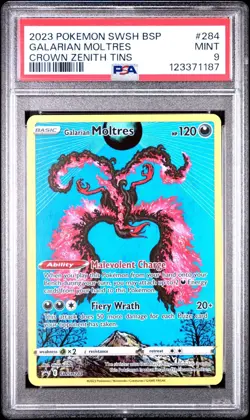 (PSA 9) Pokemon: Crown Zenith - Galarian Moltres #SWSH284 [Promo/Full Art] - Image 1