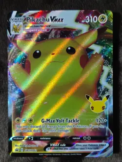 Pokemon TCG: Pikachu VMAX Celebrations SWSH062 Full Art Black Star Promo NM - Image 1
