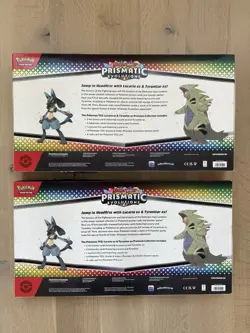 Pokemon Prismatic Evolutions Lucario ex & Tyranitar + 151 Blooming Waters Bundle - Image 4