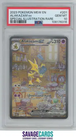 2023 Pokemon Scarlet & Violet Series 151 Alakazam ex PSA 10 #201/165 Special - Image 1