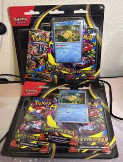 Pokemon TCG Mega Evolution 3-Pack Blister Set - Psyduck Lot of 2 - Image 1