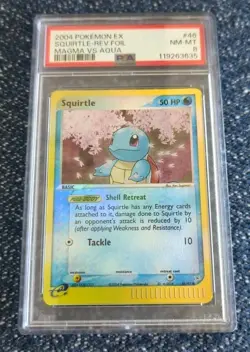 2004 POKEMON SQUIRTLE REVERSE 46/95 EX TEAM MAGMA VS TEAM AQUA PSA 8 - Image 1
