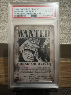 ONE PIECE Card Game Marshall D Teach SR OP09-093 PSA10 Trading Card Rare - Image 1
