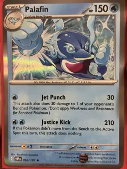 Palafin Reverse Holo NM OBF 062/197 Obsidian Flames Pokemon Card - Image 1