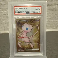 2023 Pokemon Mew ex Full Art 151 UPC Gold Metal Promo Card 205/165 PSA 10 GEM MT - Image 1