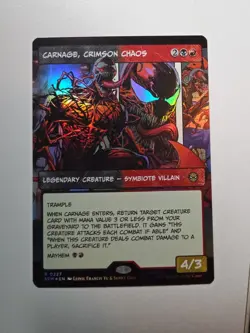 Carnage Crimson Chaos #227 FOIL BORDERLESS NM/M MTG Spiderman Magic Card - Image 1