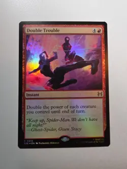 Double Trouble FOIL NM/M MTG Spiderman Eternal Magic Card Red Rare - Image 1