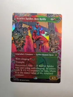 Scarlet Spider, Ben Reilly (Borderless) #214 (Foil) NM Spider-Man SPM Magic MTG - Image 1