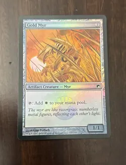 MTG FOIl Gold Myr - Scars of Mirrodin - NM/M - Image 1
