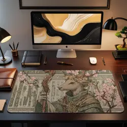 Deer Druid Gentle Woodland Guardian Bloomburrow Fantasy Magic MTG Playmat - Image 2