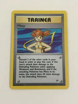 Misty Trainer Pokemon TCG 2000 TCG Gym Heroes 18/132 Holo Foil Rare Vintage - Image 2