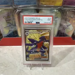 2025 POKEMON DRI EN-DESTINED RIVALS ULTRA RARE #215 CYNTHIA'S GARCHOMP EX PSA 9 - Image 1