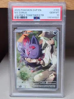 2025 POKEMON SVP EN-SV BLACK STAR PROMO #189 N'S ZORUA PSA 10 - Image 1