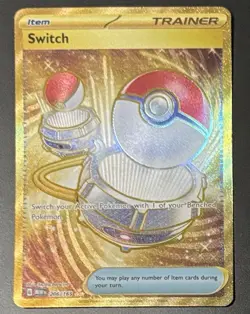 Pokemon TCG Scarlet & Violet 151 Switch Gold Holo Secret Rare 206/165 Item NM/M - Image 1
