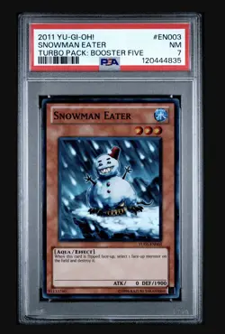 2011 YUGIOH TU05-EN003 SNOWMAN EATER - Turbo Pack: Booster Five - PSA 7 - POP 2 - Image 2