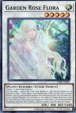 Yugioh Asian-English Garden Rose Flora CR09-AE041 Super Rare - Image 1