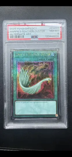 HARPIE'S FEATHER DUSTER ALTERNATE ART PROMO EDC1-EN001 YUGIOH 2025 ENGLISH-PSA 8 - Image 3