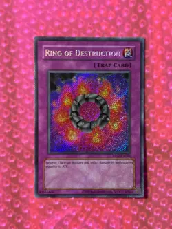 Yugioh Ring of Destruction RP02-EN066 Retro Pack 2 Unlimited LP MP Secret Rare - Image 1