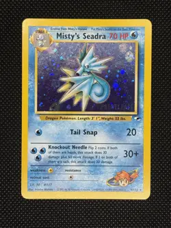 PRERELEASE Misty's Seadra 9/132 Rare Holo Pokemon Card Nm/Lp WoTC PROMO - Image 1