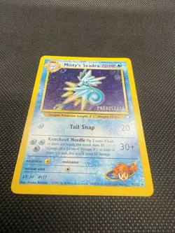 PRERELEASE Misty's Seadra 9/132 Rare Holo Pokemon Card Nm/Lp WoTC PROMO - Image 2