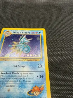 PRERELEASE Misty's Seadra 9/132 Rare Holo Pokemon Card Nm/Lp WoTC PROMO - Image 3