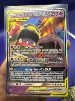 Pokemon TCG Muk Alolan Muk GX Holo Card 61/214 Ultra Rare SM Unbroken Bonds - Image 1