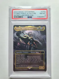 MTG Storm, Force of Nature FOIL PSA 8 NM-MT Marvel Magic Card SLD #1742 - Image 1