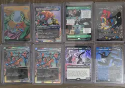 MTG MARVEL SPIDER-MAN Lot Of 8 Collector- Borderless Foil Cards - Image 1