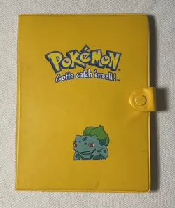 1999 Pokemon Bulbasaur Yellow Collector's Album Vintage Pocket Binder +32 Cards - Image 1