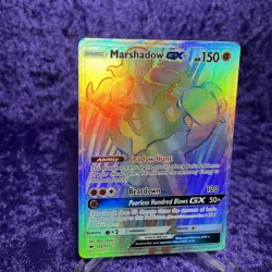 POKEMON Marshadow GX 156/147 Rainbow Rare Secret Burning Shadows TCG Card - Image 2