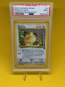 PSA 9 MINT Meowth #10 Holo Black Star Promo (Game Boy) WOTC Pokemon Card 1999 - Image 2